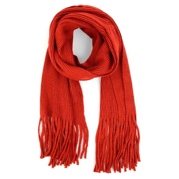 Red Matching Beanie Hat and Scarf Set OSFM - Picture 5 of 6